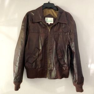 Vintage leather bomber jacket